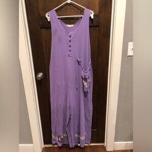 Blue Fish Painted Rare Womens Cinched Jumpsuit With Satchel Size 1 - Purple